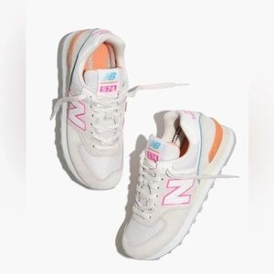 Madewell Exclusive New Balance 574 in Nimbus Cloud/Peach Glaze
